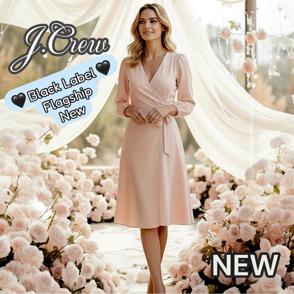 J. Crew Dresses & Skirts - New J. Crew🖤Black Label🖤 Wrap Dress, Pink, Fully-Lined, Classic Wedding Guest